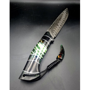 МОЛЬФАР ніж ручної роботи Павла Гончаренка, сталь - к110 в ламінаті з к110 через нержавіючий дамаск, 61 HRC. Photo 2